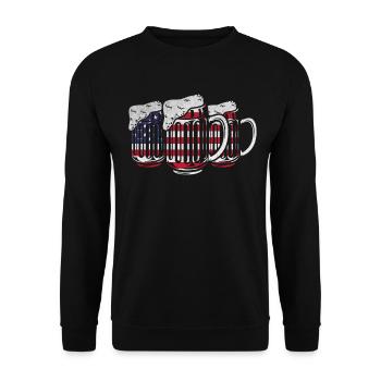 US Flag Beer 4th Of July Patriotic Day 4th Of July - Unisex Sweatshirt - black - Front - Alina (178cm) & Michal (187cm)