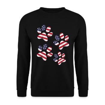 4th Of July Dog Paws US Flag Patriotic Day Dog - Unisex Sweatshirt - black - Front - Alina (178cm) & Michal (187cm)