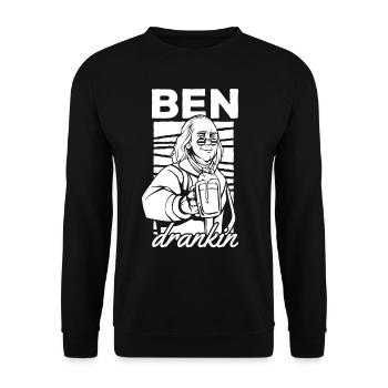 Ben Drankin Funny Beer Drinking Beer 4th Of July - Unisex Pullover - Schwarz - Vorne - Alina (178cm) & Michal (187cm)