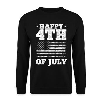 Happy 4th Of July US Flag 4th Of July American - Unisex Sweatshirt - black - Front - Alina (178cm) & Michal (187cm)