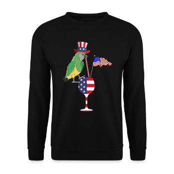 Parrot Patriotic Day Parrot Fête du 4 juillet - Sweat-shirt Unisexe - noir - Devant - Alina (178cm) & Michal (187cm)
