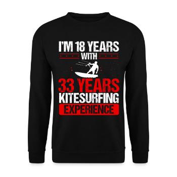Kitesurfeur de 51 ans Kitesurfing 51 Anniversaire - Sweat-shirt Unisexe - noir - Devant - Alina (178cm) & Michal (187cm)