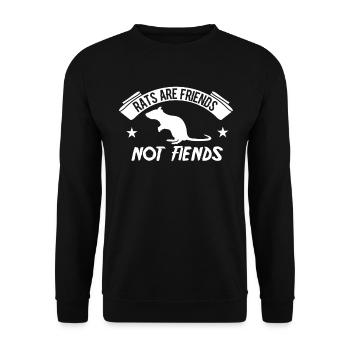 Rats Are Friends Rodent Fiends Rat Owner - Unisex Pullover - Schwarz - Vorne - Alina (178cm) & Michal (187cm)