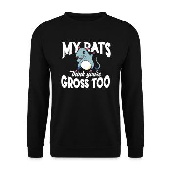 Rat Rongeur Animal de compagnie Propriétaires de rats Rat domestique Rat domestique - Sweat-shirt Unisexe - noir - Devant - Alina (178cm) & Michal (187cm)