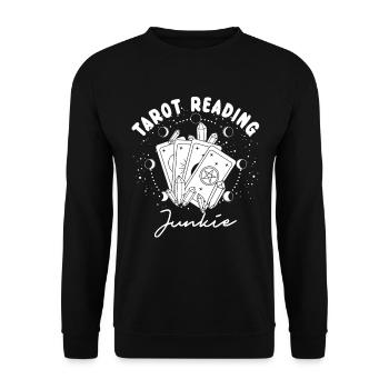 Divination Tarot Reading Junkie Fortune Telling - Unisex Sweatshirt - black - Front - Alina (178cm) & Michal (187cm)