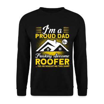 Fier Papa Père Couvreur Père Famille - Sweat-shirt Unisexe - noir - Devant - Alina (178cm) & Michal (187cm)