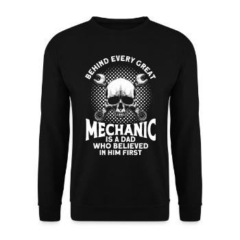 Papa Père Mécanicien Père Famille - Sweat-shirt Unisexe - noir - Devant - Alina (178cm) & Michal (187cm)
