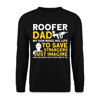 Fils Père Couvreur Père Famille - Sweat-shirt Unisexe - noir - Devant - Alina (178cm) & Michal (187cm)