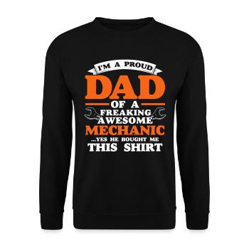 Fier Papa Père Mécanicien Père Famille - Sweat-shirt Unisexe - noir - Devant - Alina (178cm) & Michal (187cm)