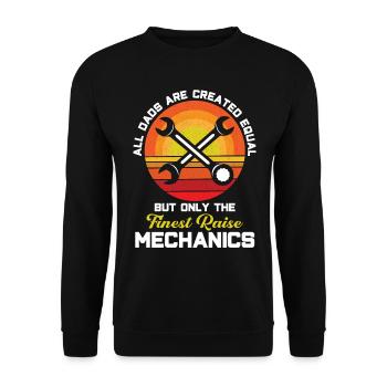 Meilleurs Pères Père Mécanicien Père Famille - Sweat-shirt Unisexe - noir - Devant - Alina (178cm) & Michal (187cm)