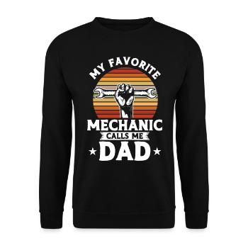 Mécanicien préféré Père Mécanicien Père - Sweat-shirt Unisexe - noir - Devant - Alina (178cm) & Michal (187cm)