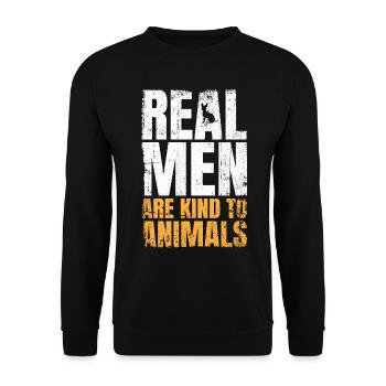 Hunderettungs Designs Für Tierrechtsaktivisten - Unisex Pullover - Schwarz - Vorne - Alina (178cm) & Michal (187cm)