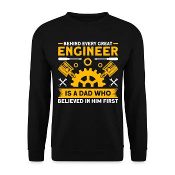 Papa Father Engineer Father Family - Unisex Sweatshirt - black - Front - Alina (178cm) & Michal (187cm)