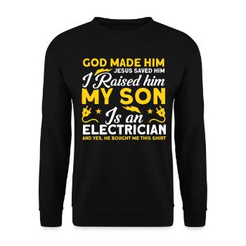 Mon fils Père Électricien Père Famille - Sweat-shirt Unisexe - noir - Devant - Alina (178cm) & Michal (187cm)