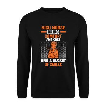 Pflegerin INFIRMIÈRE DE L’USIN USIN Krankenschwester - Sweat-shirt Unisexe - noir - Devant - Alina (178cm) & Michal (187cm)
