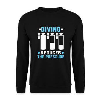 Sporttaucher Design Tauchlehrer Schnorcheln - Unisex Pullover - Schwarz - Vorne - Alina (178cm) & Michal (187cm)