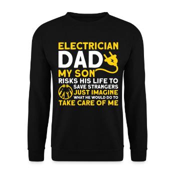 Sohn Vater Elektriker Vater Familie - Unisex Pullover - Schwarz - Vorne - Alina (178cm) & Michal (187cm)