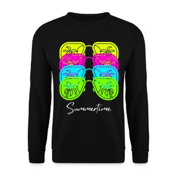 Chemise d’été d’été Femmes Hommes - Sweat-shirt Unisexe - noir - Devant - Alina (178cm) & Michal (187cm)