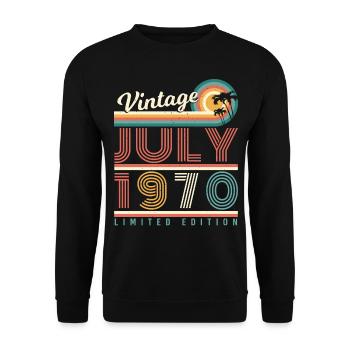 Millésime 1970 en juillet - Sweat-shirt Unisexe - noir - Devant - Alina (178cm) & Michal (187cm)