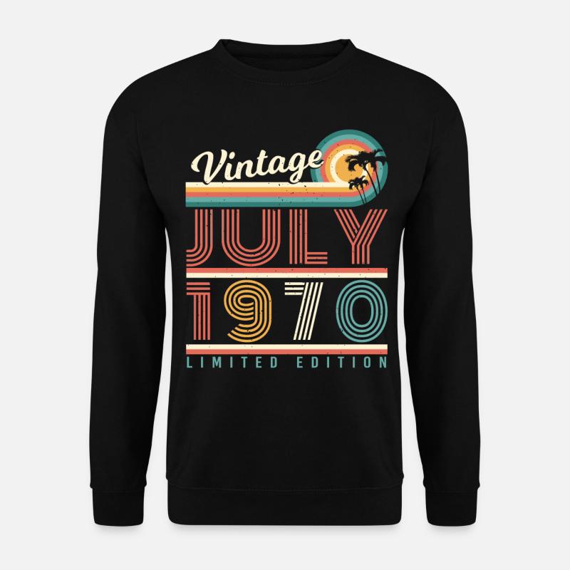 Millésime 1970 en juillet - Sweat-shirt Unisexe - noir