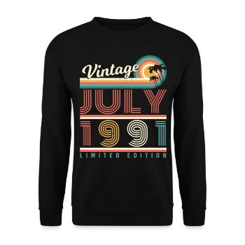 1991 July gift idea - Unisex Sweatshirt - black - Front - Alina (178cm) & Michal (187cm)