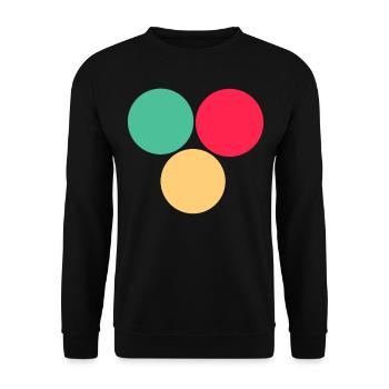 Trois cercles- vert- rouge- jaune - Sweat-shirt Unisexe - noir - Devant - Alina (178cm) & Michal (187cm)