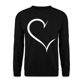 Cool Half White Heart - Sweat-shirt Unisexe - noir - Devant - Alina (178cm) & Michal (187cm)