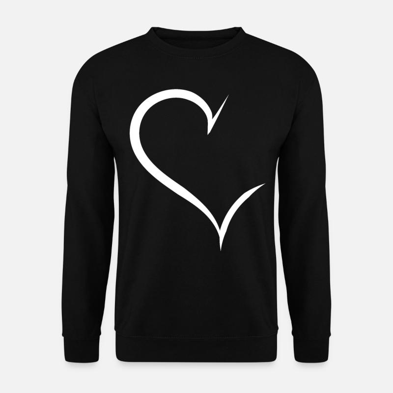 Cooles Halbes Weisses Herz - Unisex Pullover - Schwarz