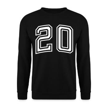 Numéro 20 - Sweat-shirt Unisexe - noir - Devant - Alina (178cm) & Michal (187cm)