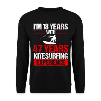 Kitesurfeur de 65 ans Kitesurfer 65 Anniversaire - Sweat-shirt Unisexe - noir - Devant - Alina (178cm) & Michal (187cm)