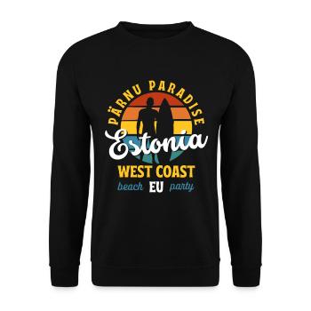 Pärnu Paradise Eesti Westküste EU - Unisex Pullover - Schwarz - Vorne - Alina (178cm) & Michal (187cm)