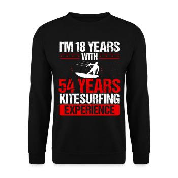 Kitesurfeur de 72 ans Kitesurfing 72 Anniversaire - Sweat-shirt Unisexe - noir - Devant - Alina (178cm) & Michal (187cm)