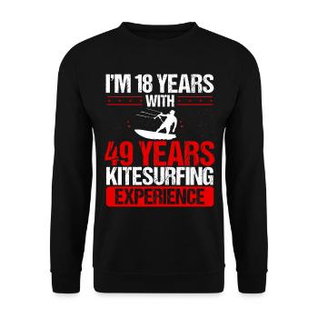 Kitesurfeur de 67 ans Kitesurfing 67 Anniversaire - Sweat-shirt Unisexe - noir - Devant - Alina (178cm) & Michal (187cm)