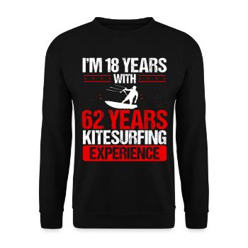Kitesurfeur de 80 ans Kitesurfing 80 Anniversaire - Sweat-shirt Unisexe - noir - Devant - Alina (178cm) & Michal (187cm)
