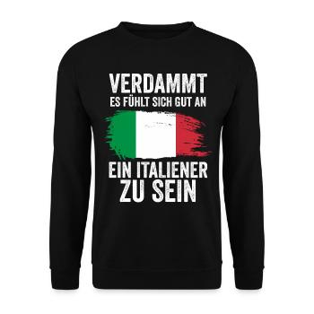 Italia Italien Italiener Italienisches - Unisex Pullover - Schwarz - Vorne - Alina (178cm) & Michal (187cm)