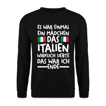 Italia Italien Italiener Italienisches - Unisex Pullover - Schwarz - Vorne - Alina (178cm) & Michal (187cm)