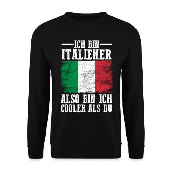 Italia Italien Italiener Italienisches - Unisex Pullover - Schwarz - Vorne - Alina (178cm) & Michal (187cm)
