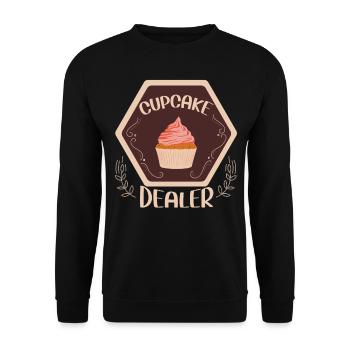 Cupcake Design für Konditor | Cupcake Dealer - Unisex Pullover - Schwarz - Vorne - Alina (178cm) & Michal (187cm)