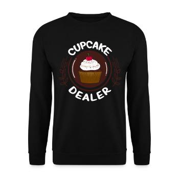 Cupcake Design für Konditor | Cupcake Dealer - Unisex Pullover - Schwarz - Vorne - Alina (178cm) & Michal (187cm)