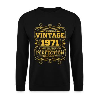 Vintage 1971 Original Limited Edition - Unisex Pullover - Schwarz - Vorne - Alina (178cm) & Michal (187cm)
