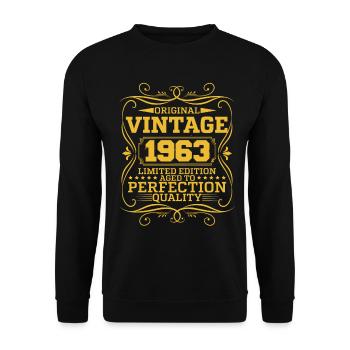 Vintage 1963 Original Limited Edition - Unisex Pullover - Schwarz - Vorne - Alina (178cm) & Michal (187cm)