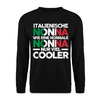 Italia Nonna Italienische Oma Italien - Unisex Pullover - Schwarz - Vorne - Alina (178cm) & Michal (187cm)