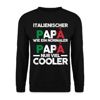 Italienischer Papa Italia Vater Italiener Italien - Unisex Pullover - Schwarz - Vorne - Alina (178cm) & Michal (187cm)