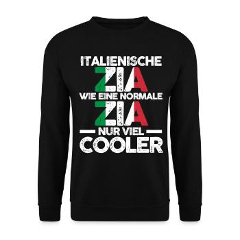 Italia Zia Italienerin Tante Italien - Unisex Pullover - Schwarz - Vorne - Alina (178cm) & Michal (187cm)