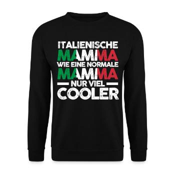 Italienerin Italienische Mamma Italien Mutter Mama - Unisex Pullover - Schwarz - Vorne - Alina (178cm) & Michal (187cm)