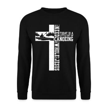 Canoë Canoë Jesus Cross Vintage - Sweat-shirt Unisexe - noir - Devant - Alina (178cm) & Michal (187cm)