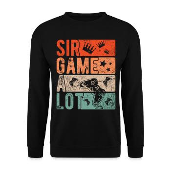 Sir Game A Lot Gamer Gamble Retro Gambler Gift - Unisex Sweatshirt - black - Front - Alina (178cm) & Michal (187cm)