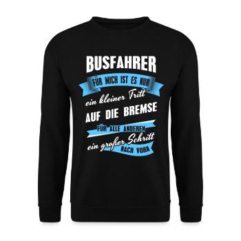 Busfahrer Bus Fahrer Geschenk Arbeitskollegen - Unisex Pullover - Schwarz - Vorne - Alina (178cm) & Michal (187cm)