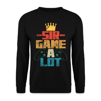 Sir Game A Lot Gamer Zocker Gambling Gift Retro - Unisex Sweatshirt - black - Front - Alina (178cm) & Michal (187cm)