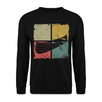 Canoe Canoeing Retro Vintage - Unisex Pullover - Schwarz - Vorne - Alina (178cm) & Michal (187cm)